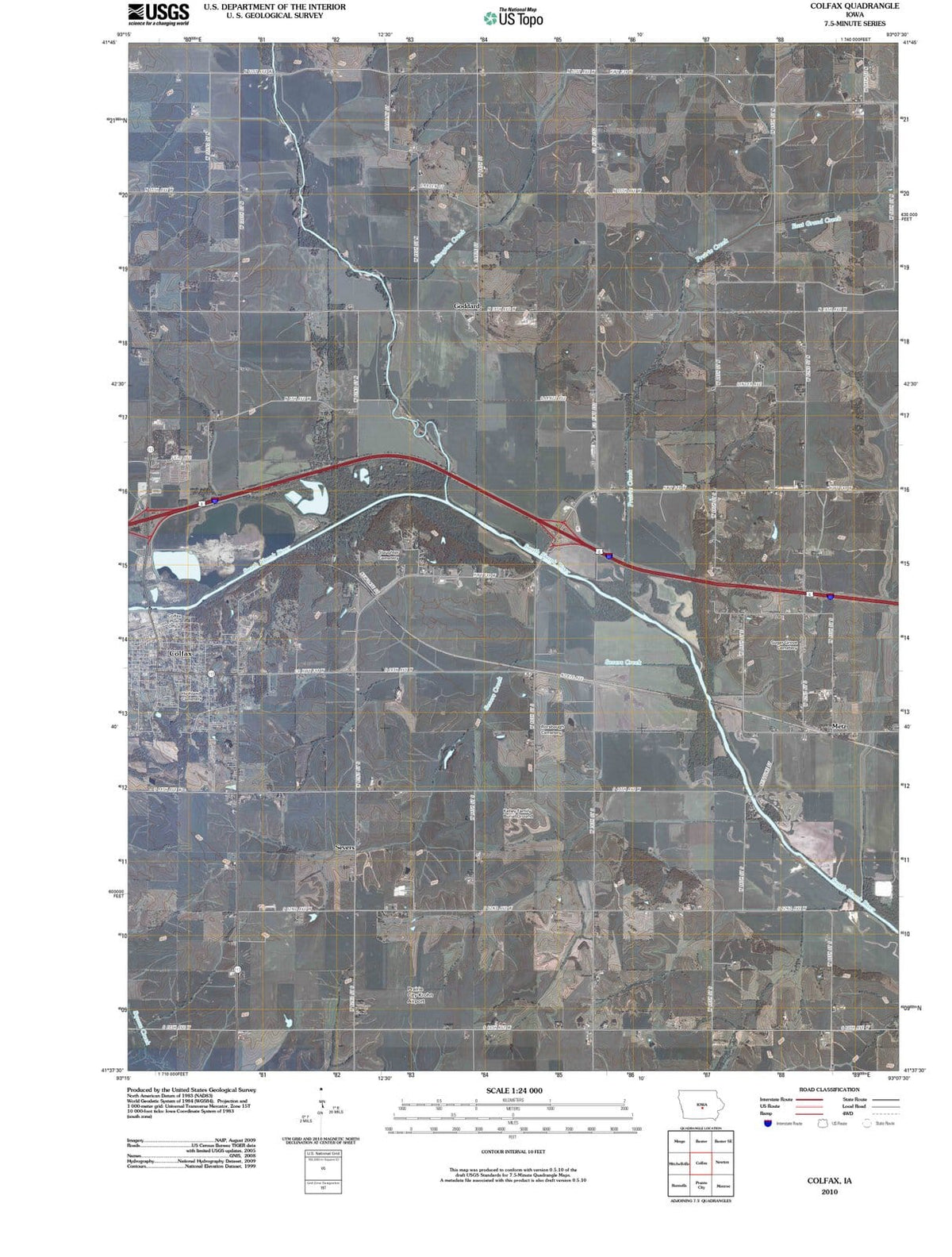 2010 Colfax, IA - Iowa - USGS Topographic Map
