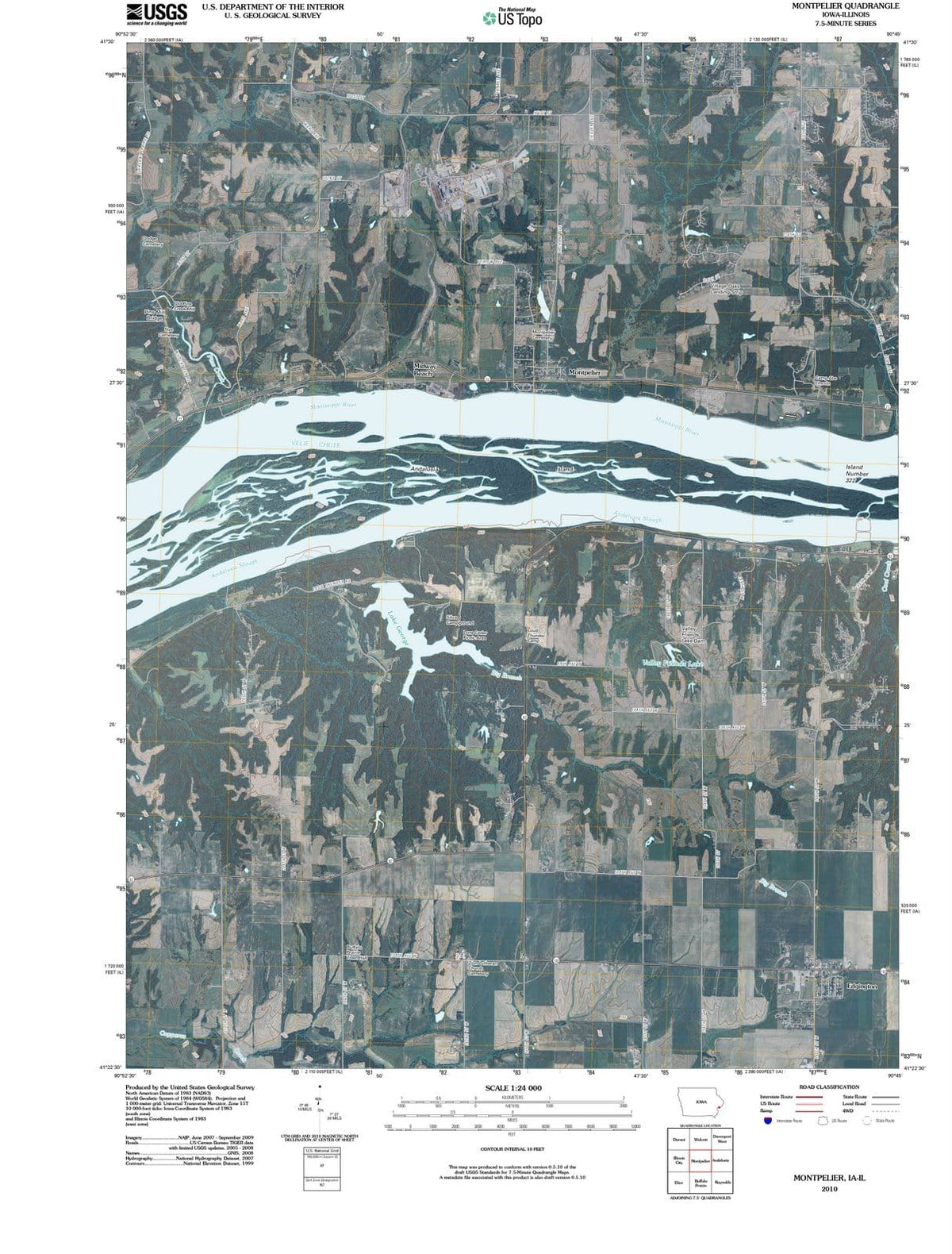 2010 Montpelier, IA - Iowa - USGS Topographic Map