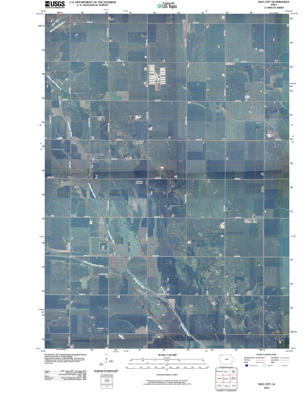 2010 May City, IA - Iowa - USGS Topographic Map