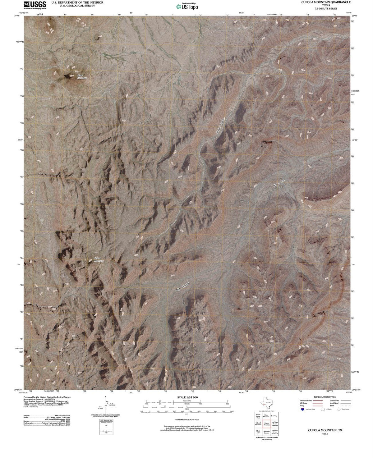 2010 Cupola Mountain, TX - Texas - USGS Topographic Map