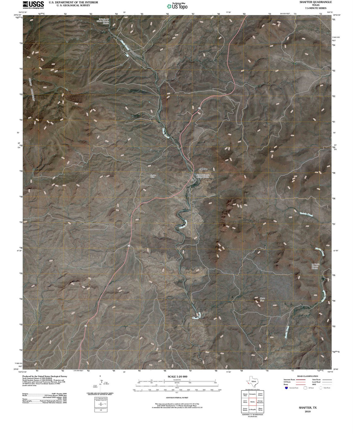 2010 Shafter, TX - Texas - USGS Topographic Map