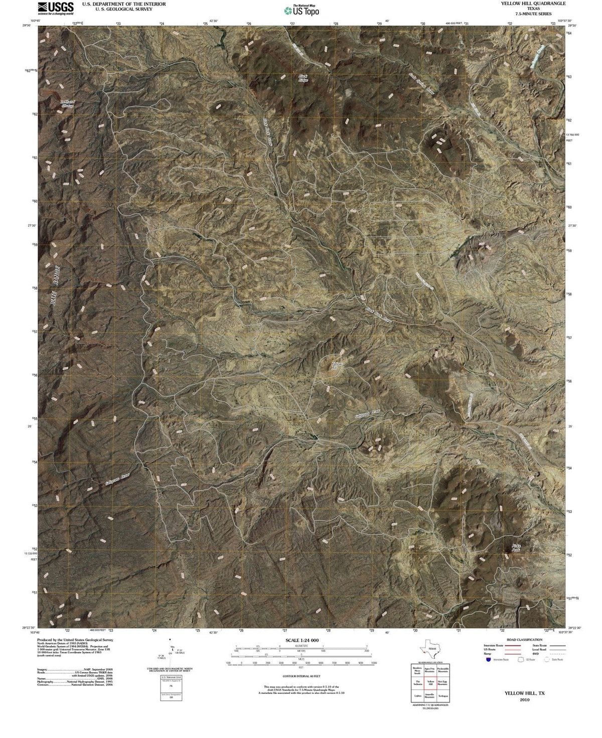2010 Yellow Hill, TX - Texas - USGS Topographic Map