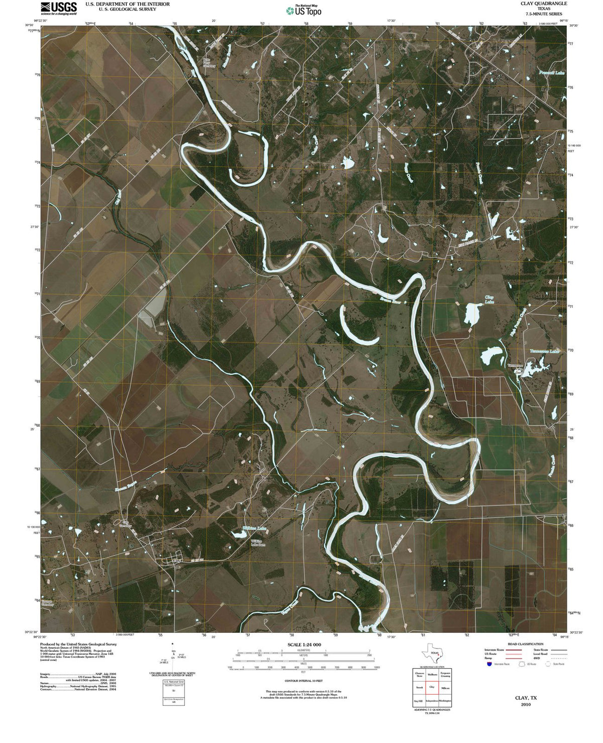 2010 Clay, TX - Texas - USGS Topographic Map