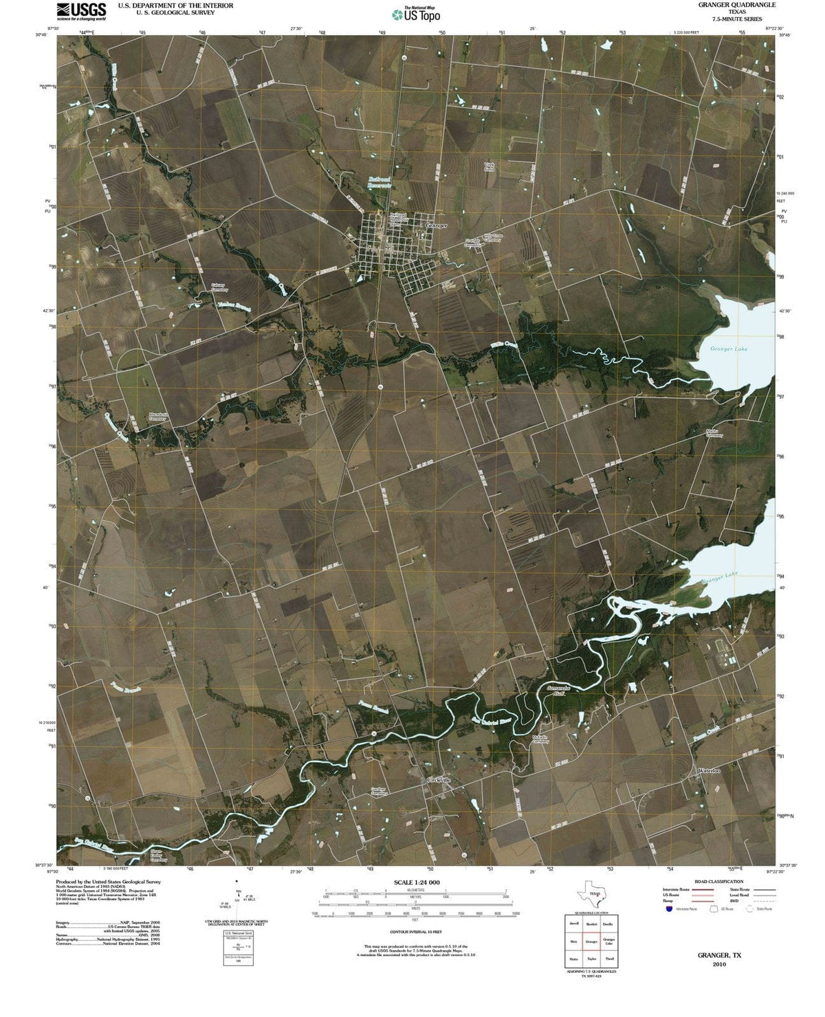 2010 Granger, TX - Texas - USGS Topographic Map