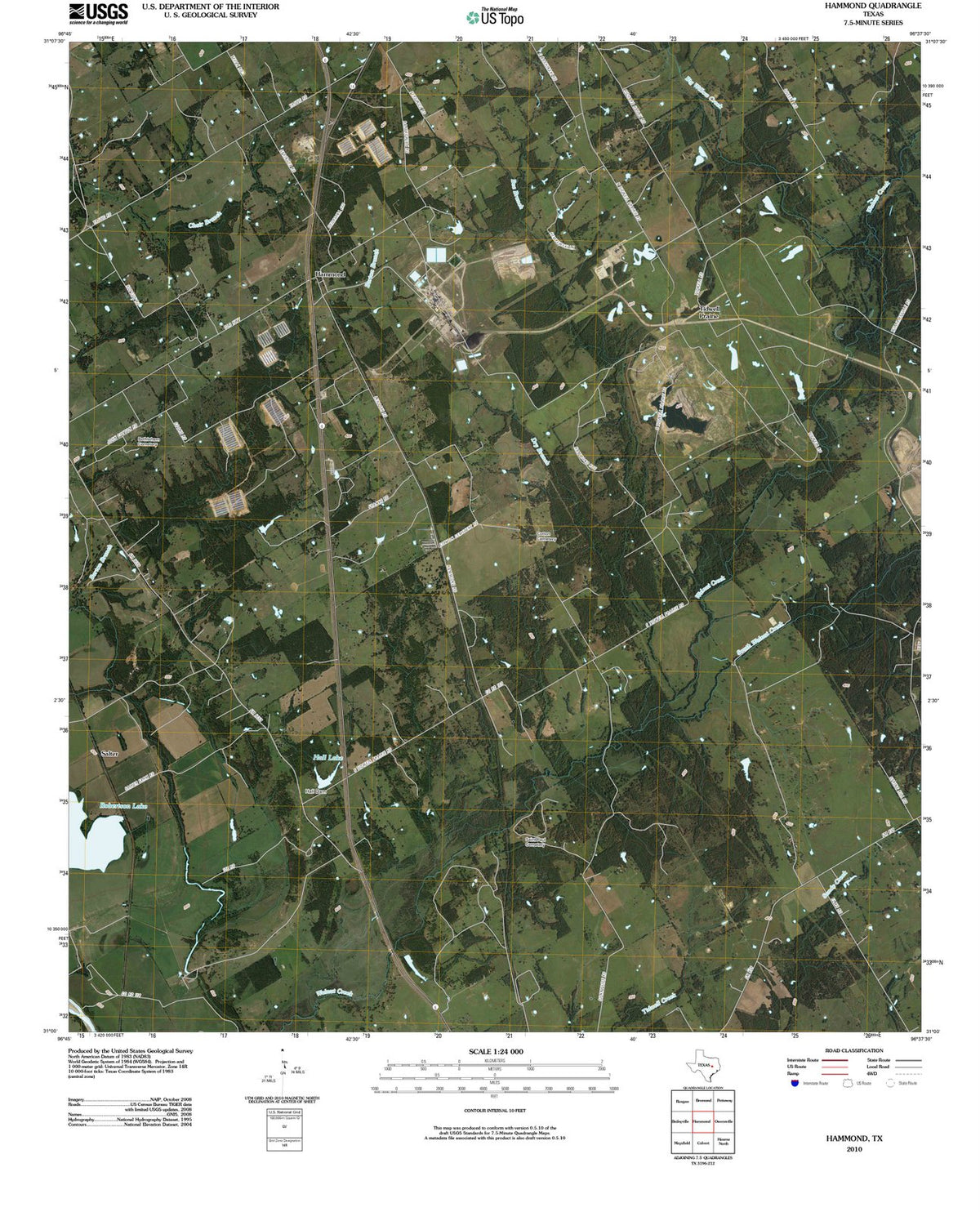 2010 Hammond, TX - Texas - USGS Topographic Map