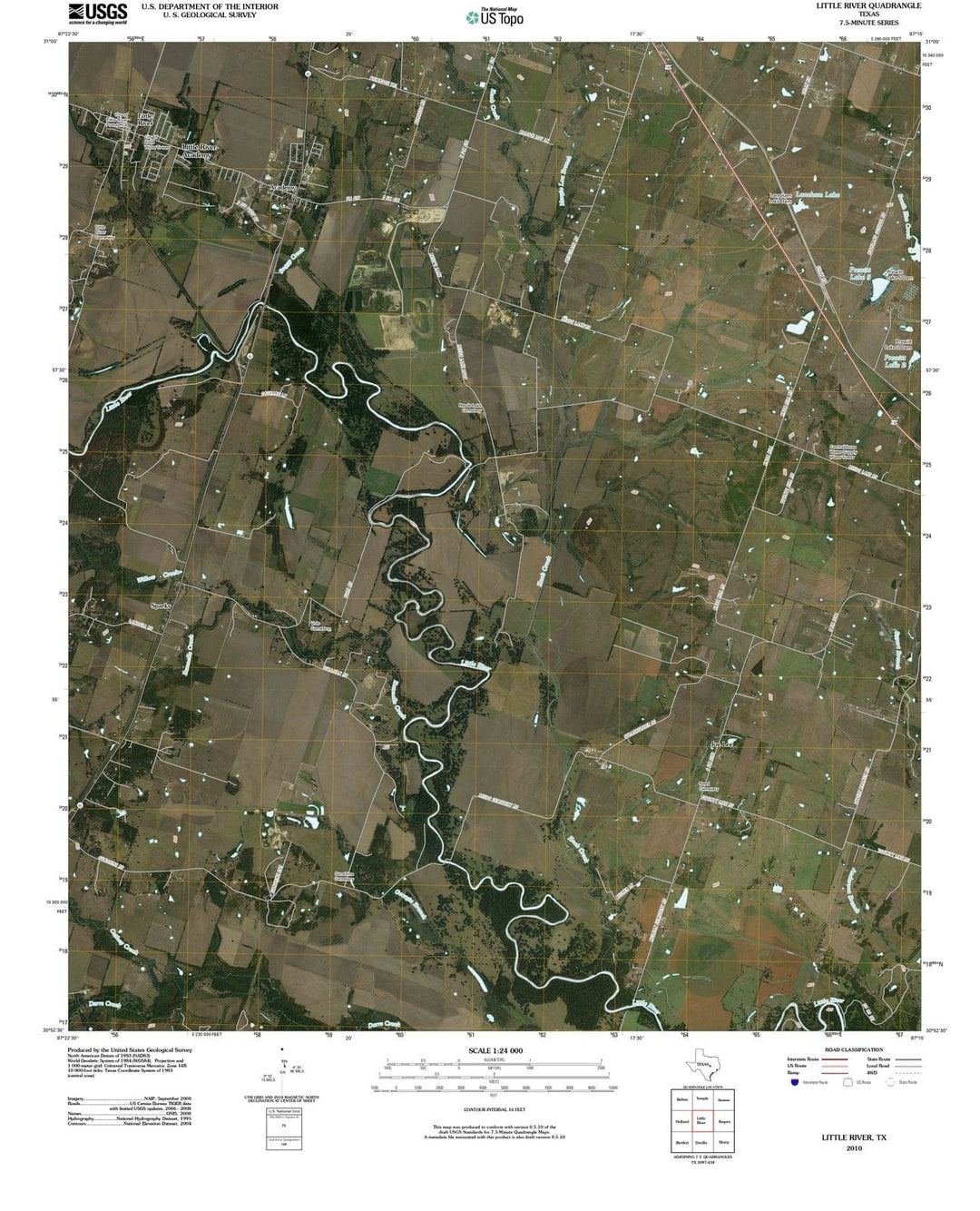 2010 Little River, TX - Texas - USGS Topographic Map