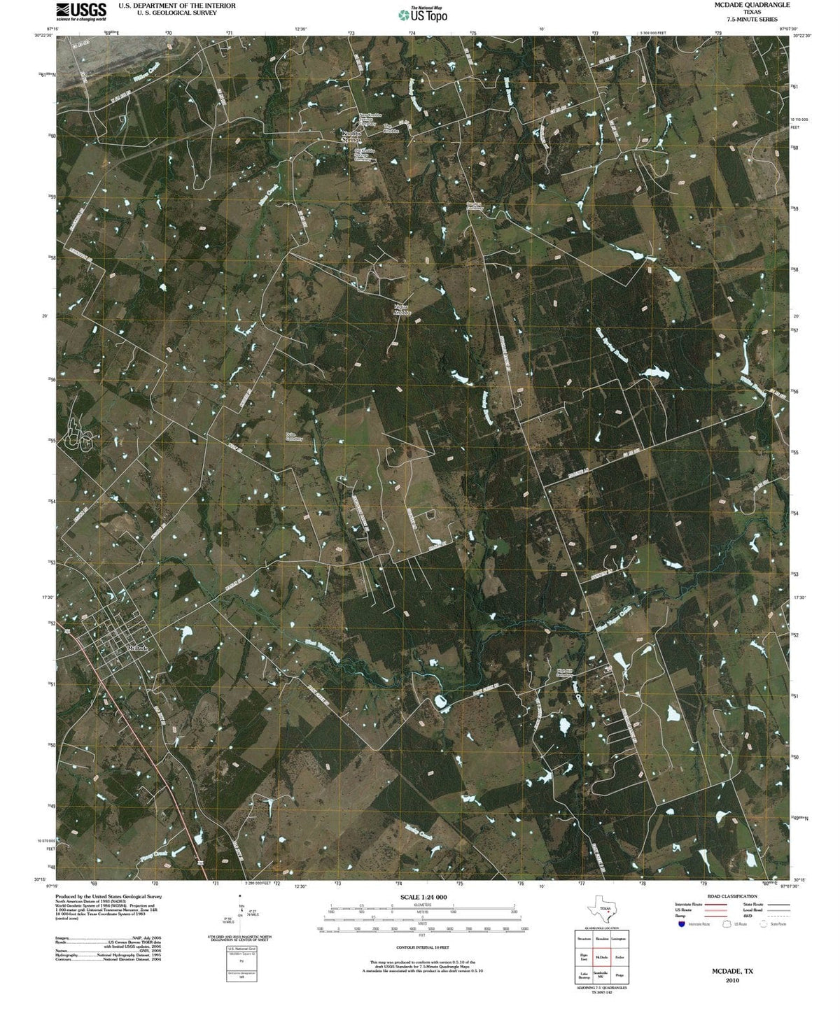 2010 McDade, TX - Texas - USGS Topographic Map