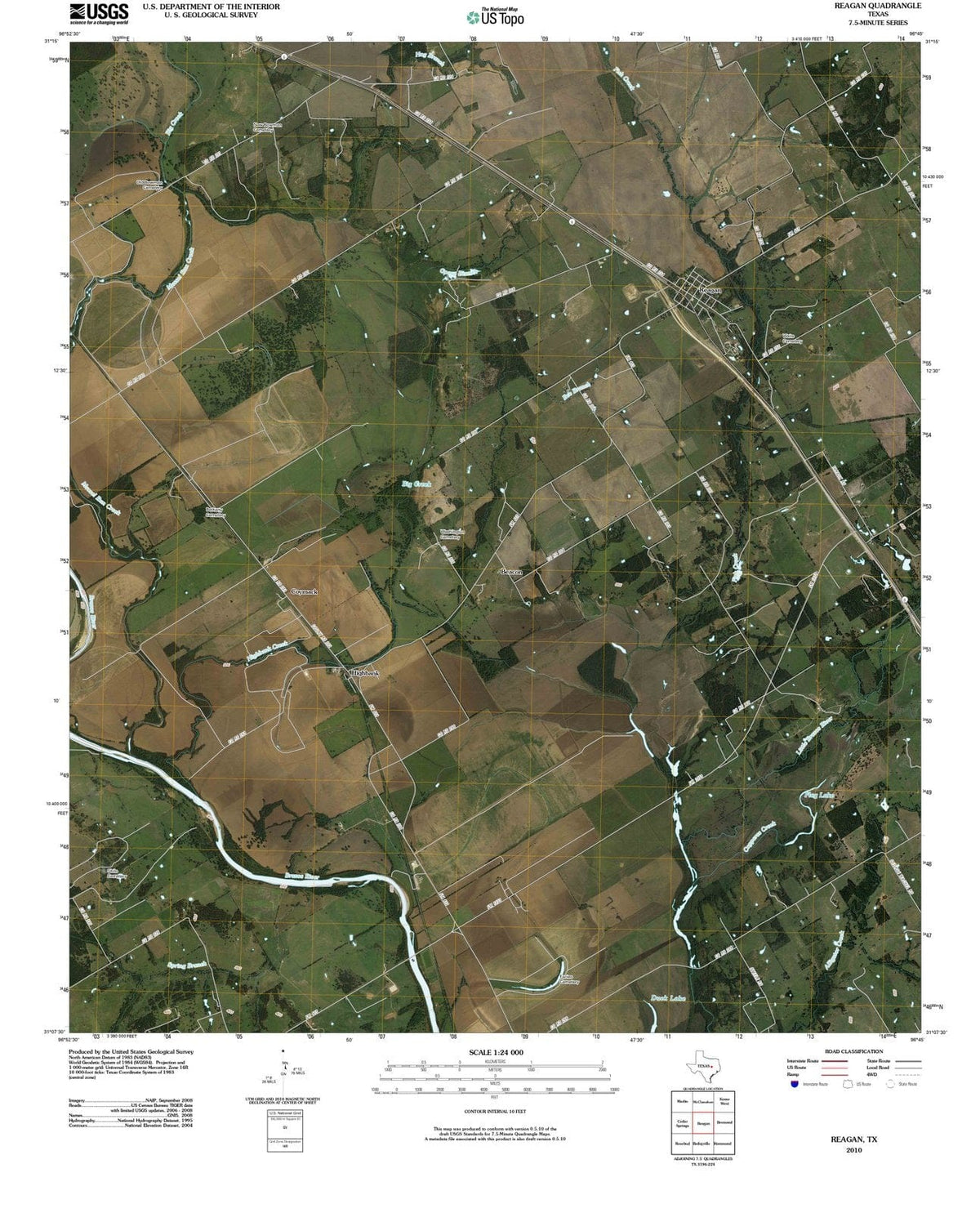 2010 Reagan, TX - Texas - USGS Topographic Map