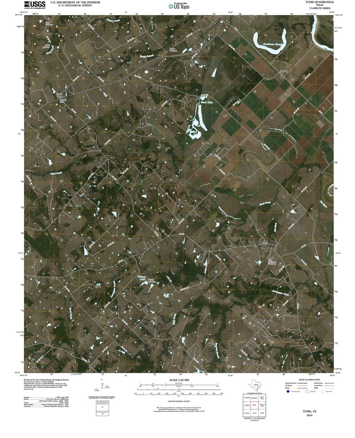 2010 Tunis, TX - Texas - USGS Topographic Map