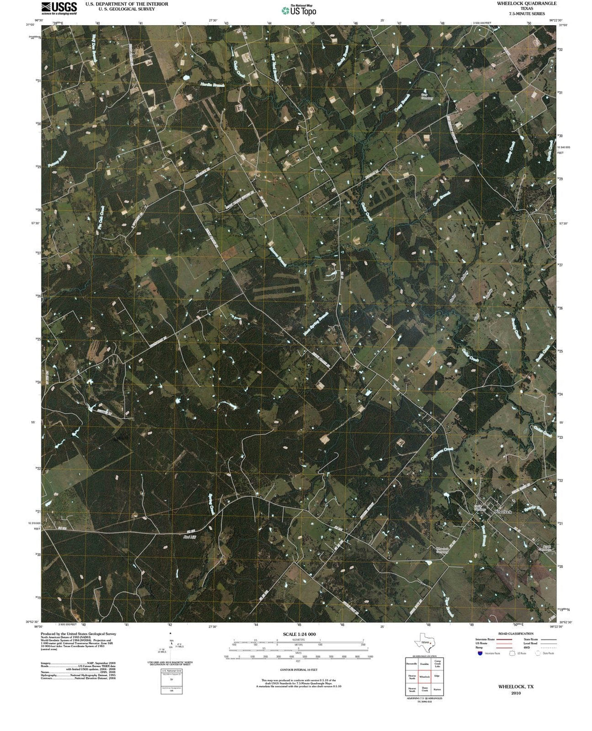 2010 Wheelock, TX - Texas - USGS Topographic Map