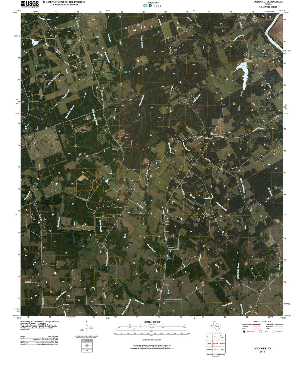 2010 Goodwill, TX - Texas - USGS Topographic Map