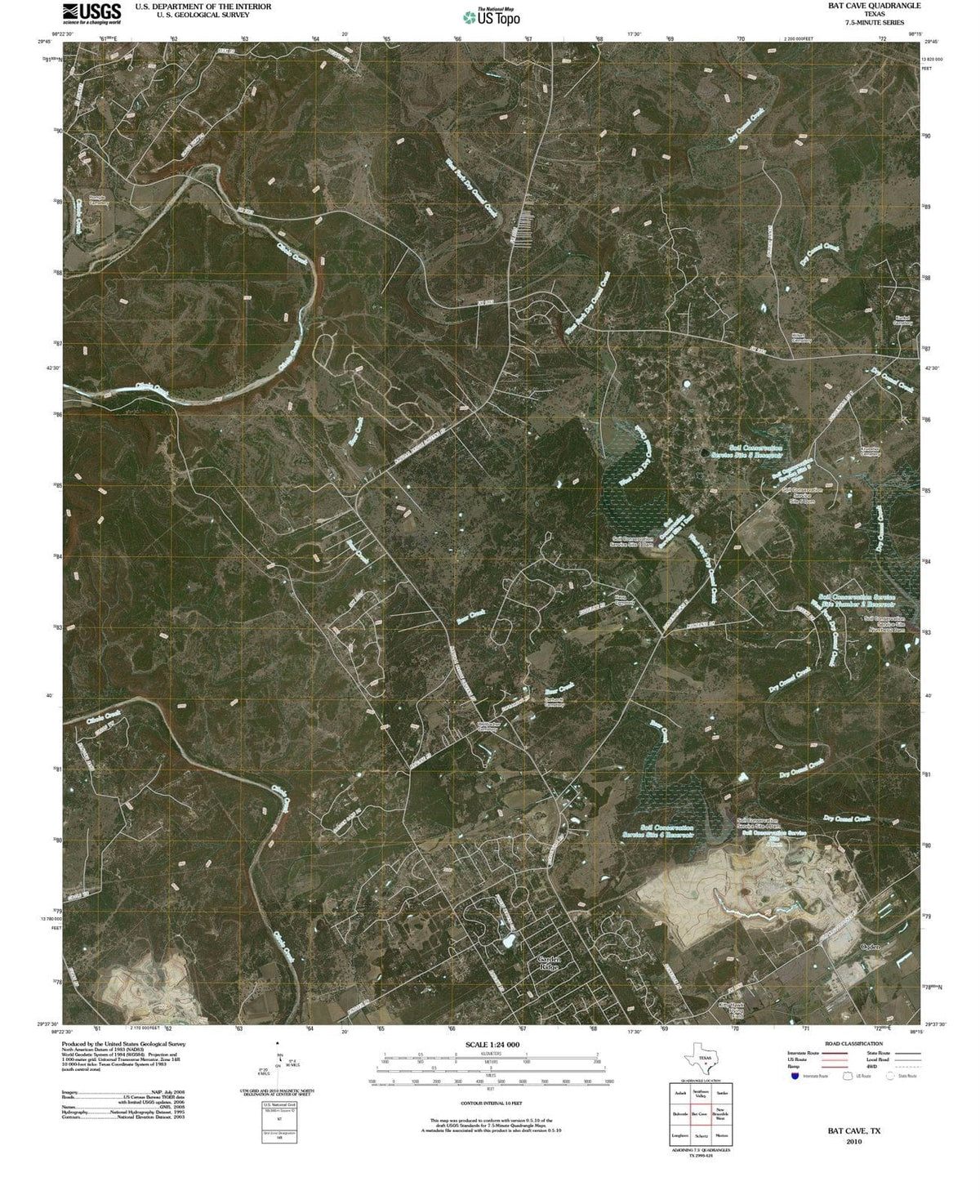2010 Bat Cave, TX - Texas - USGS Topographic Map
