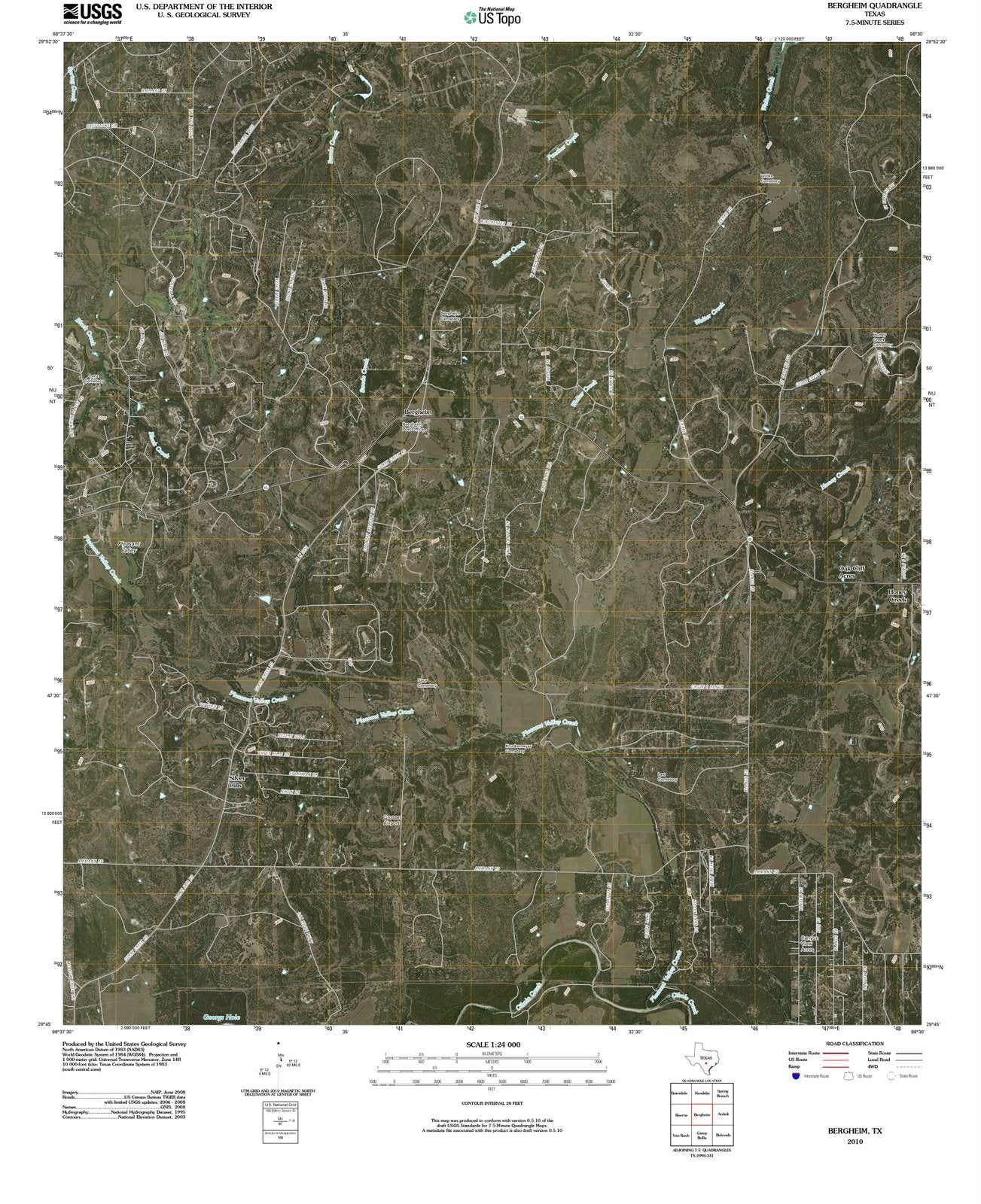 2010 Bergheim, TX - Texas - USGS Topographic Map