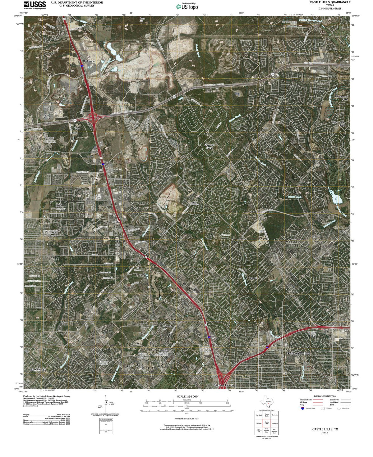 2010 Castle Hills, TX - Texas - USGS Topographic Map