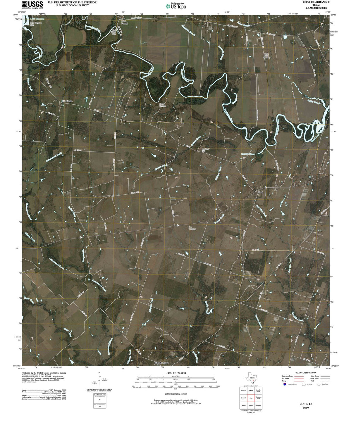 2010 Cost, TX - Texas - USGS Topographic Map