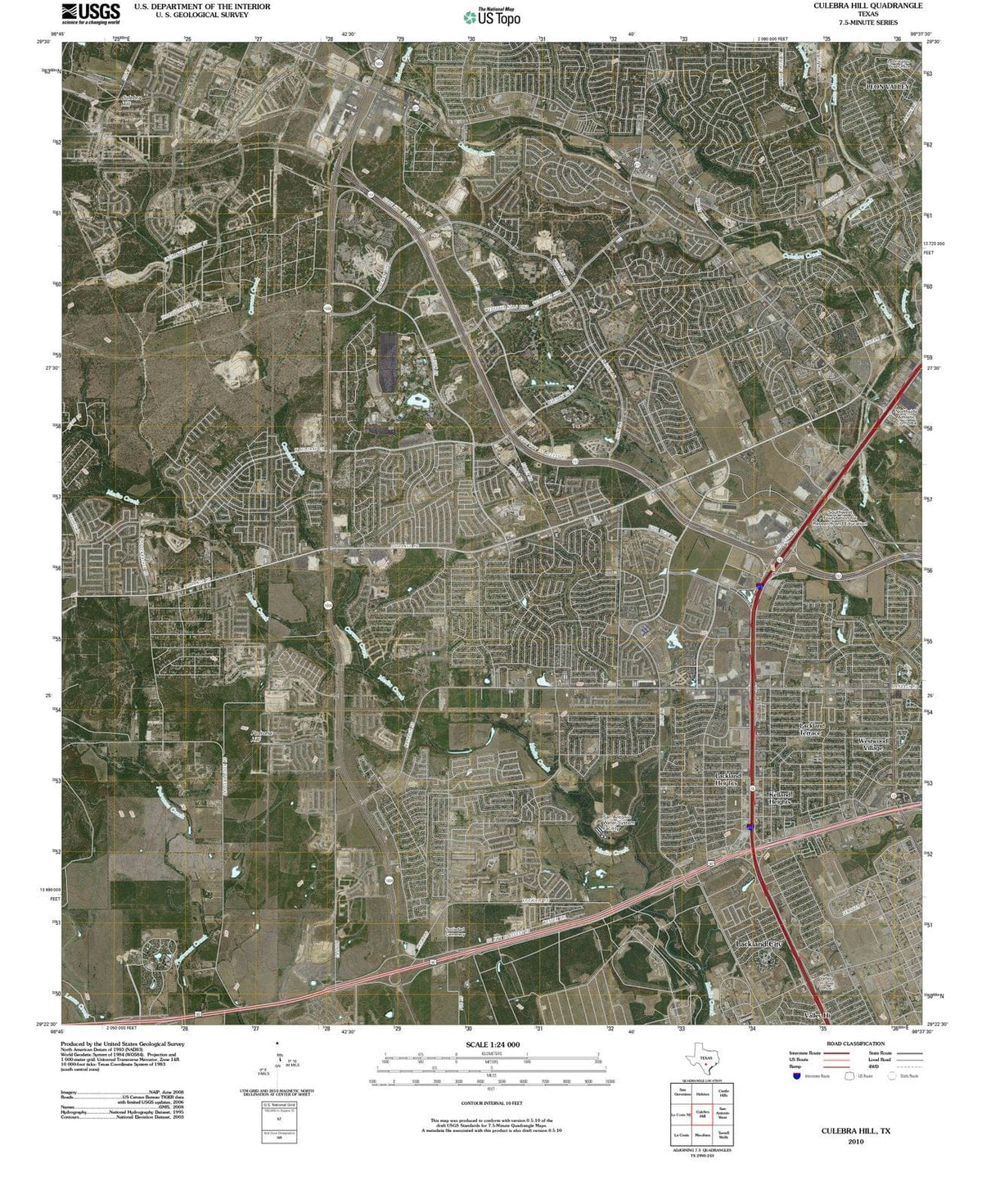 2010 Culebra Hill, TX - Texas - USGS Topographic Map