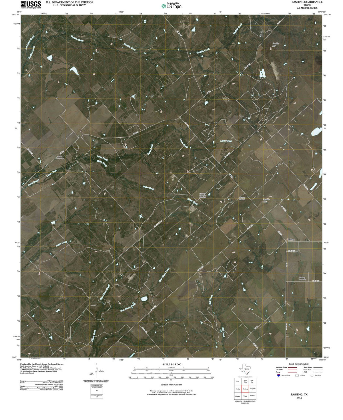 2010 Fashing, TX - Texas - USGS Topographic Map