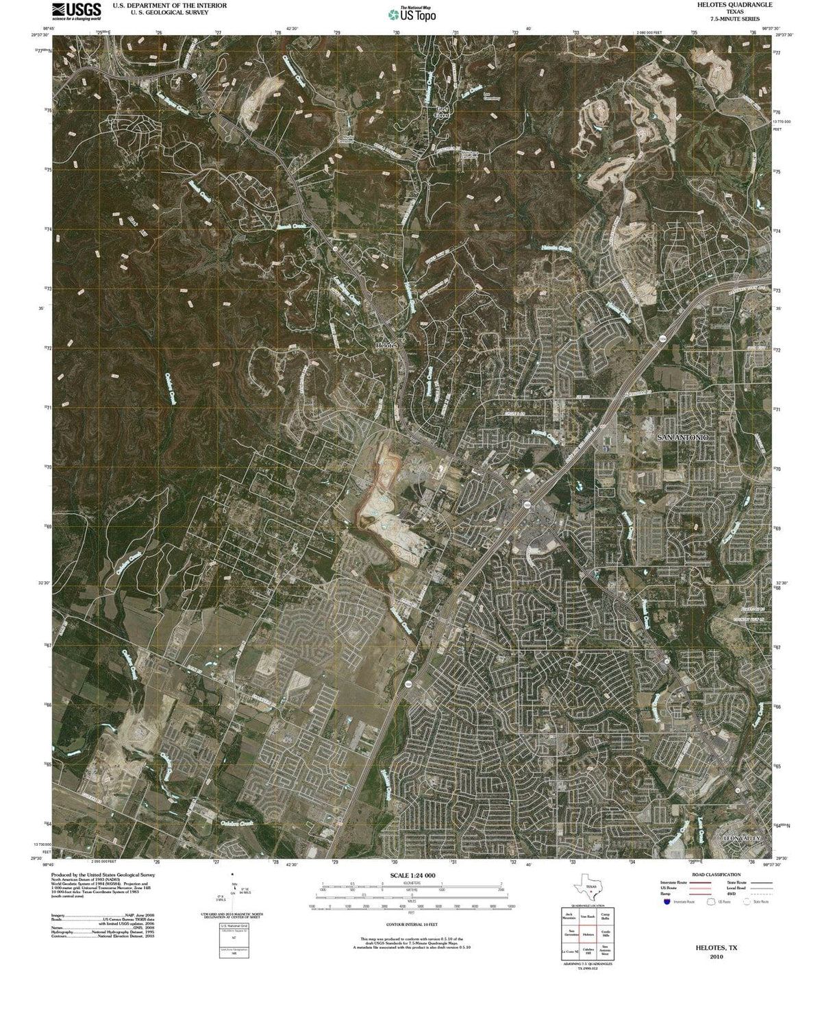 2010 Helotes, TX - Texas - USGS Topographic Map