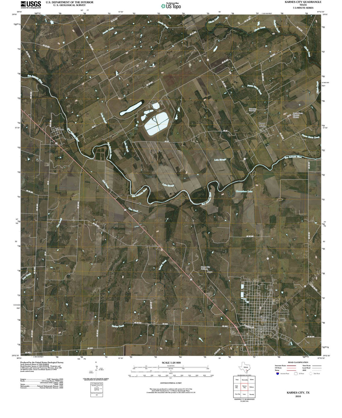 2010 Karnes City, TX - Texas - USGS Topographic Map