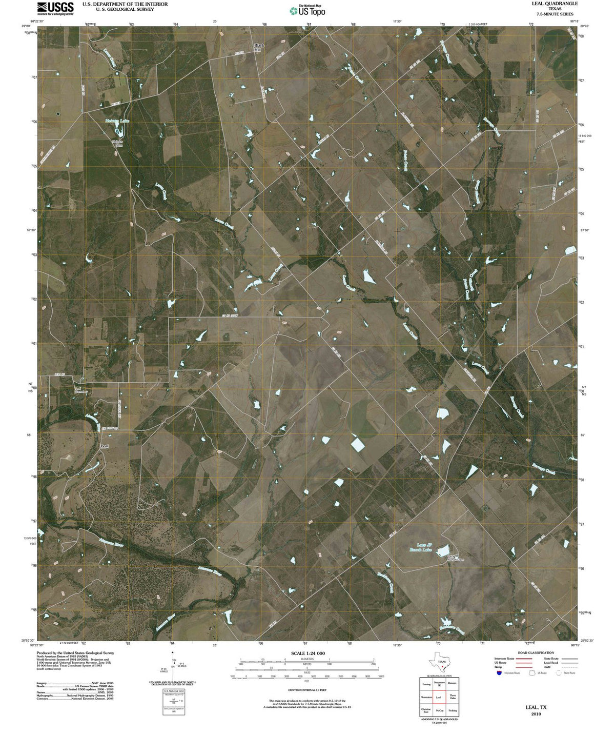2010 Leal, TX - Texas - USGS Topographic Map