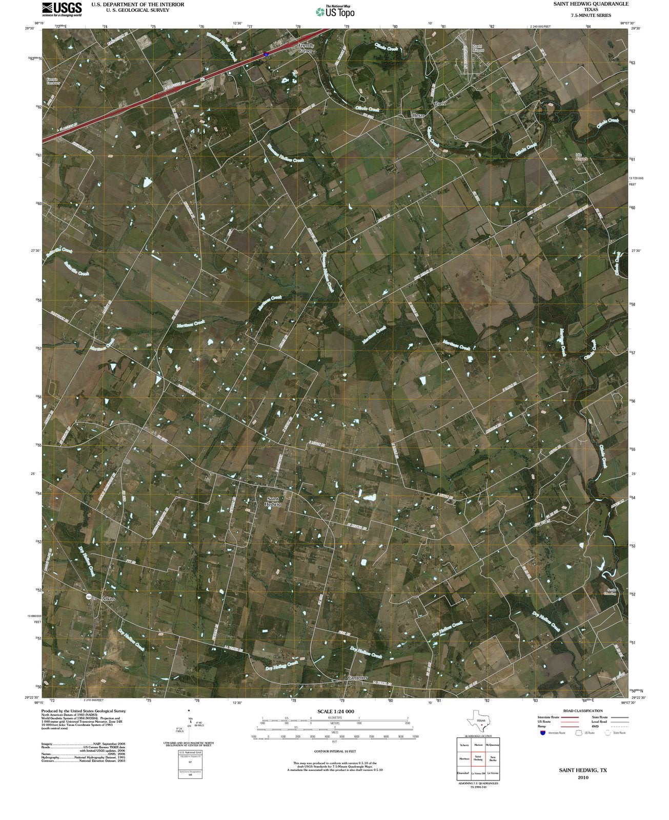 2010 Saint Hedwig, TX - Texas - USGS Topographic Map