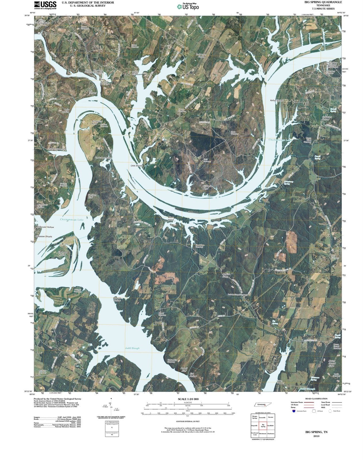 2010 Big Spring, TN - Tennessee - USGS Topographic Map