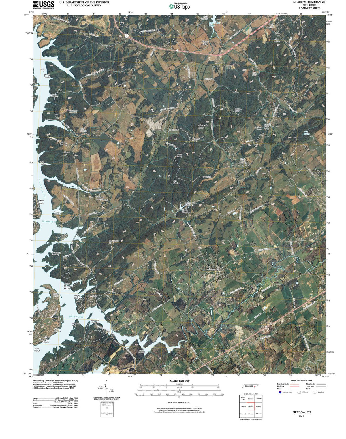 2010 Meadow, TN - Tennessee - USGS Topographic Map