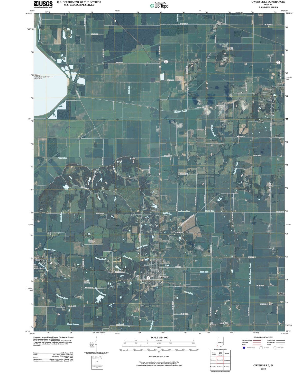 2010 Owensville, in - Indiana - USGS Topographic Map