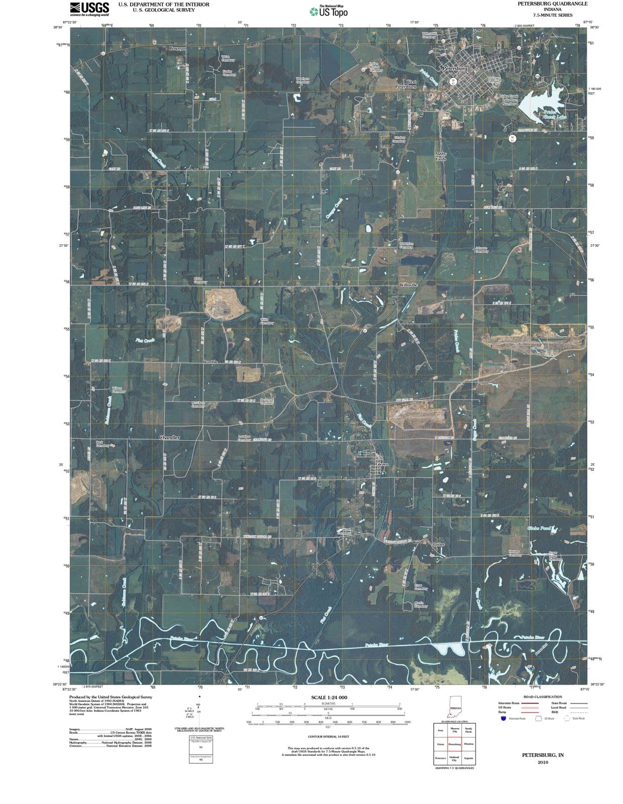 2010 Petersburg, in - Indiana - USGS Topographic Map