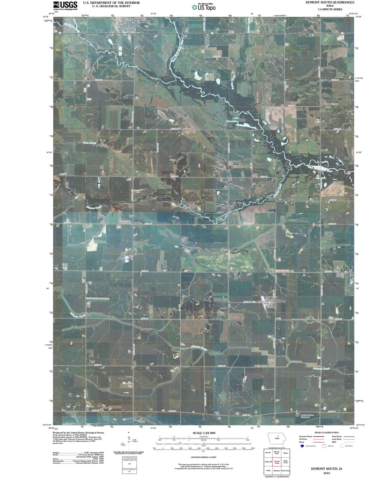 2010 Dumont South, IA - Iowa - USGS Topographic Map
