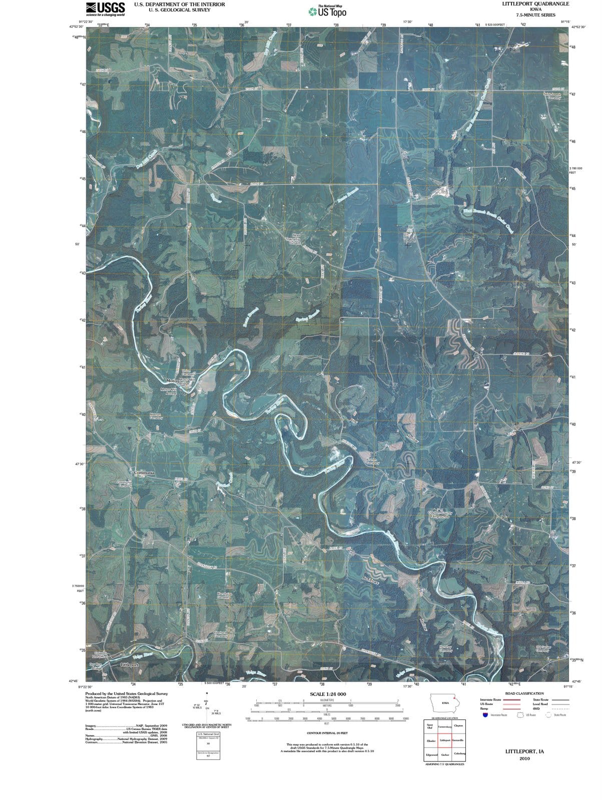 2010 Littleport, IA - Iowa - USGS Topographic Map