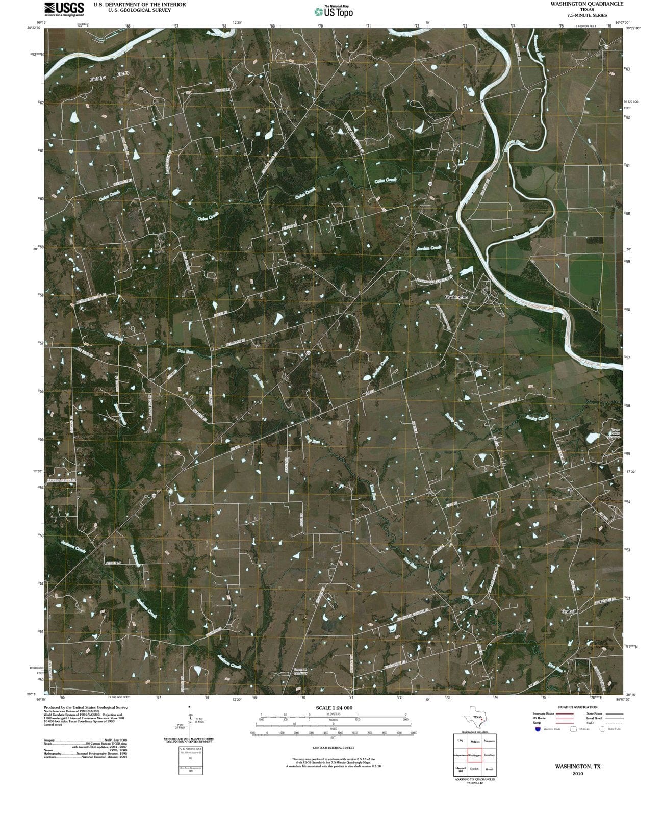2010 Washington, TX - Texas - USGS Topographic Map