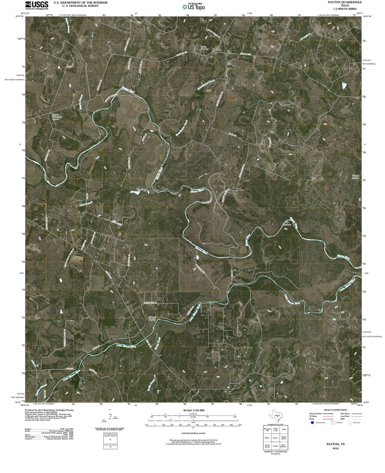 2010 Payton, TX - Texas - USGS Topographic Map