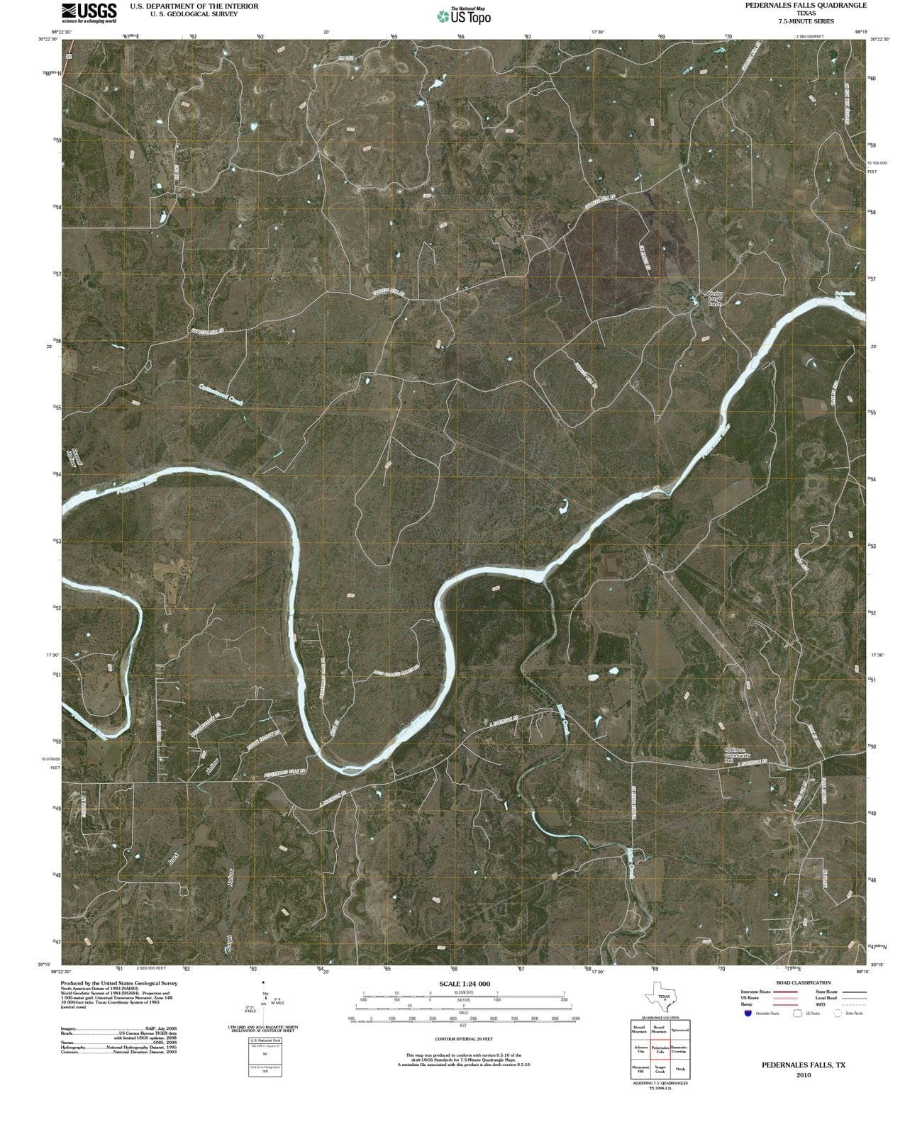 2010 Pedernales Falls, TX - Texas - USGS Topographic Map