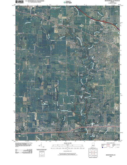 2010 Brownsburg, in - Indiana - USGS Topographic Map