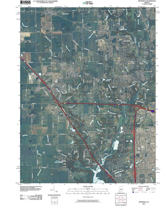 2010 Zionsville, in - Indiana - USGS Topographic Map