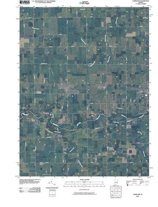 2010 Farmland, in - Indiana - USGS Topographic Map