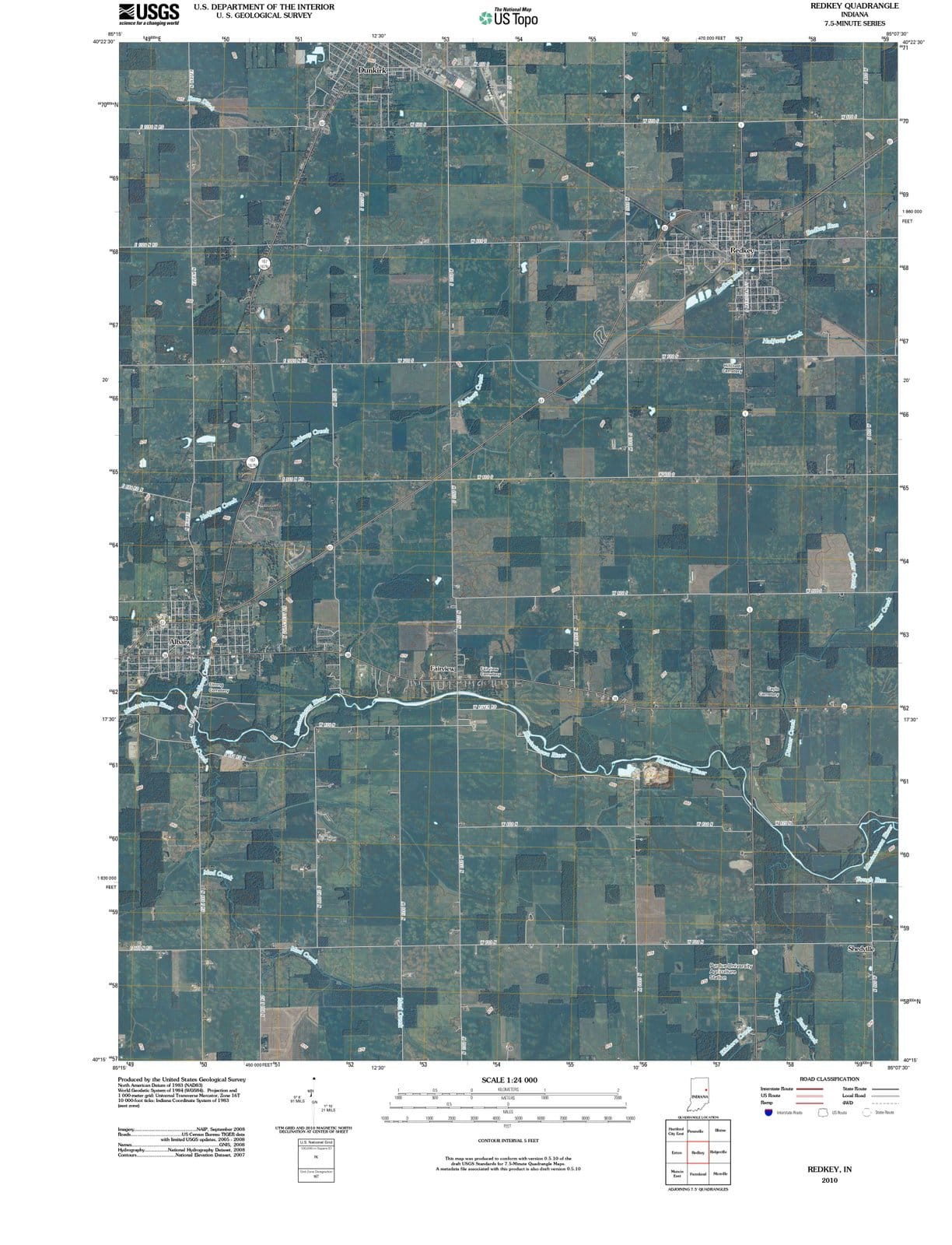 2010 Redkey, in - Indiana - USGS Topographic Map