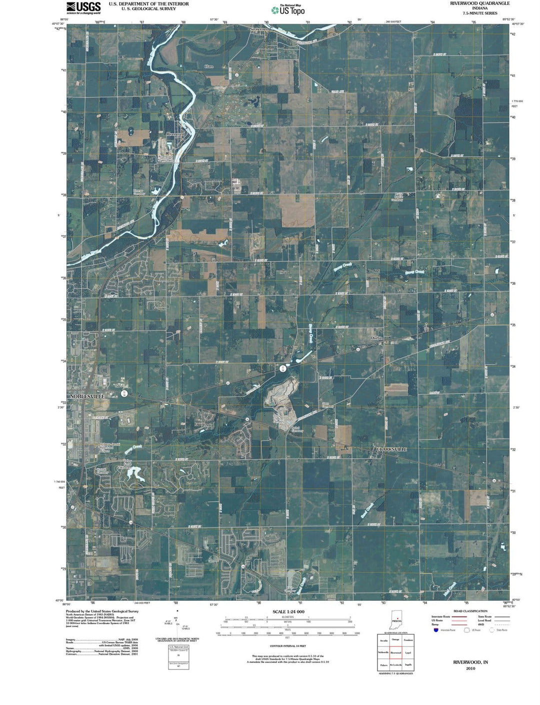 2010 Riverwood, in - Indiana - USGS Topographic Map