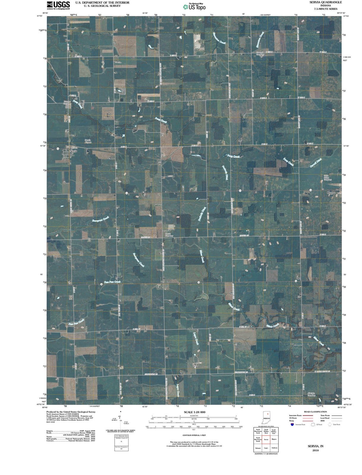 2010 Servia, in - Indiana - USGS Topographic Map