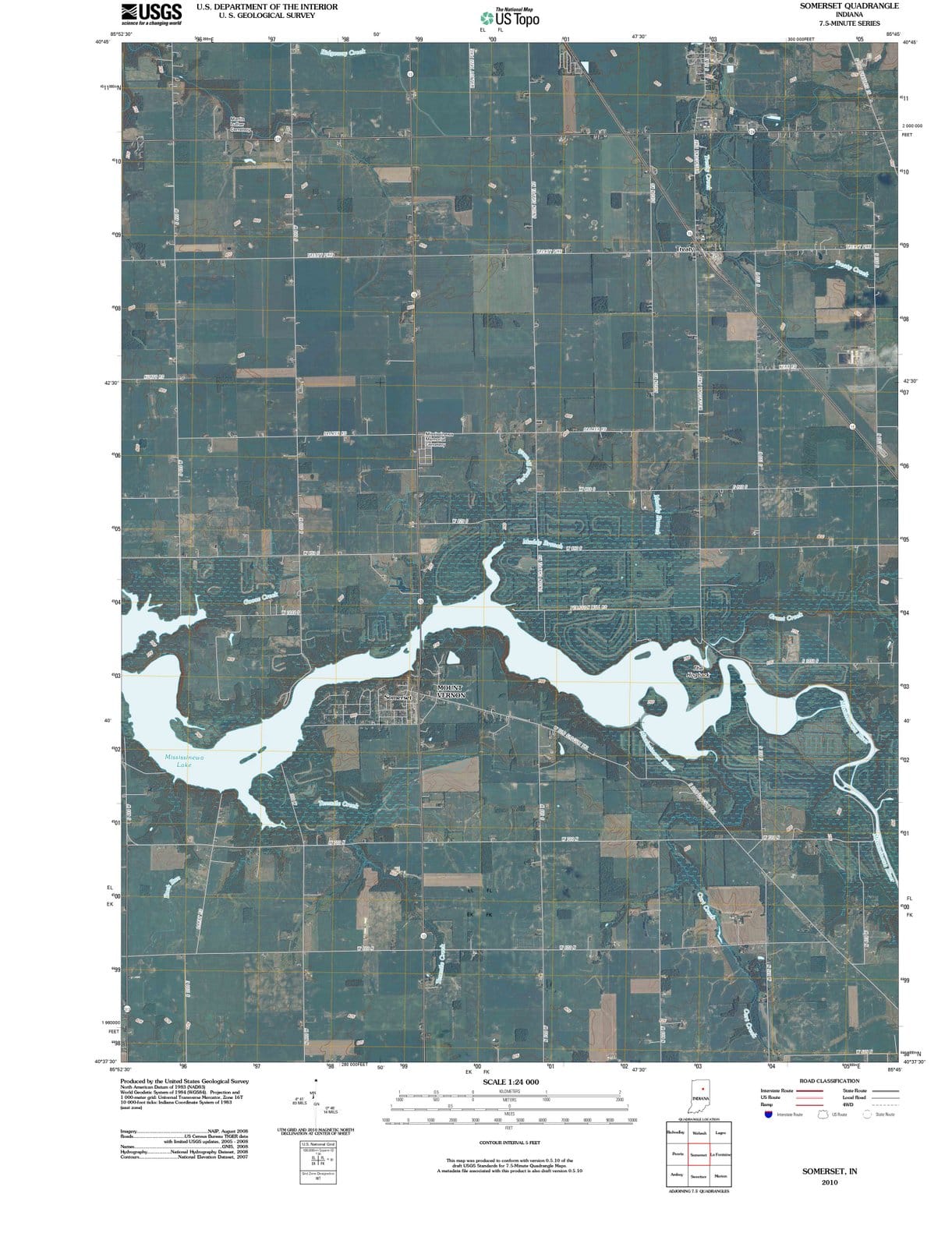 2010 Somerset, in - Indiana - USGS Topographic Map