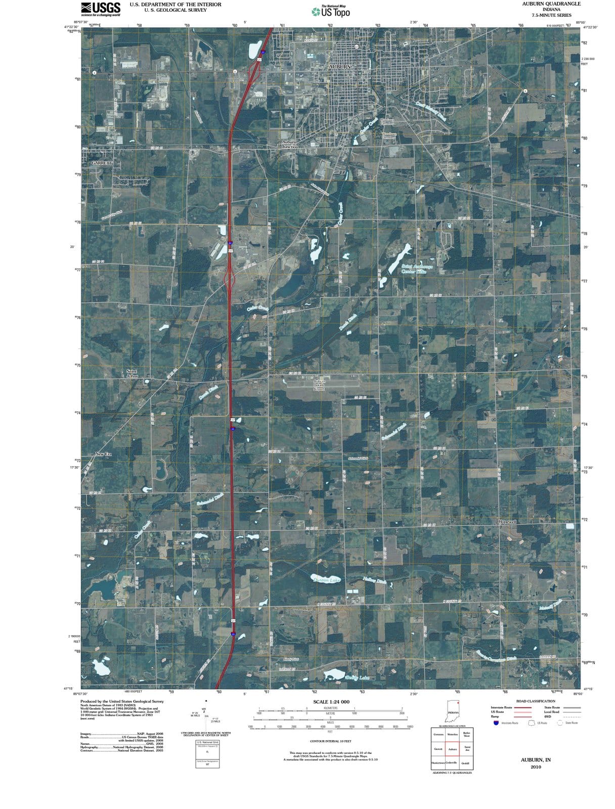 2010 Auburn, in - Indiana - USGS Topographic Map