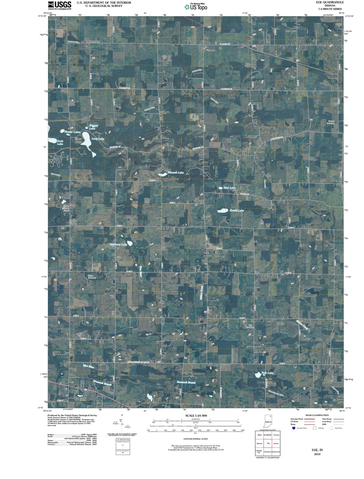 2010 Ege, in - Indiana - USGS Topographic Map