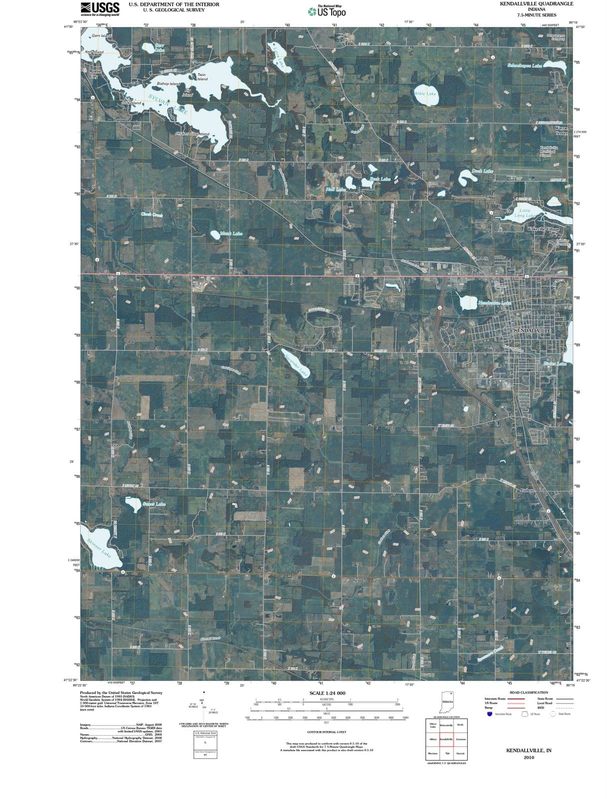 2010 Kendallville, in - Indiana - USGS Topographic Map
