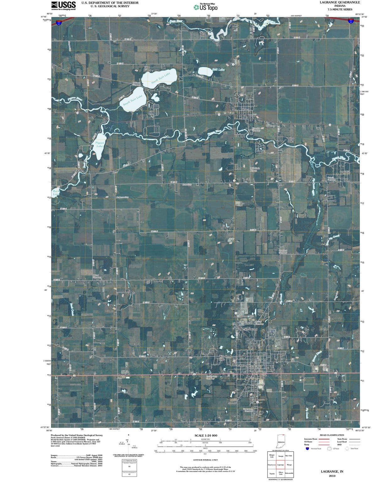 2010 Lagrange, in - Indiana - USGS Topographic Map