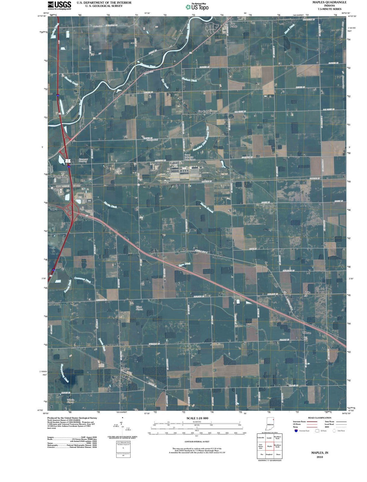 2010 Maples, in - Indiana - USGS Topographic Map