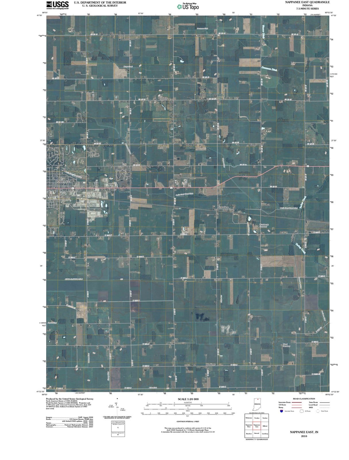 2010 Nappanee East, in - Indiana - USGS Topographic Map