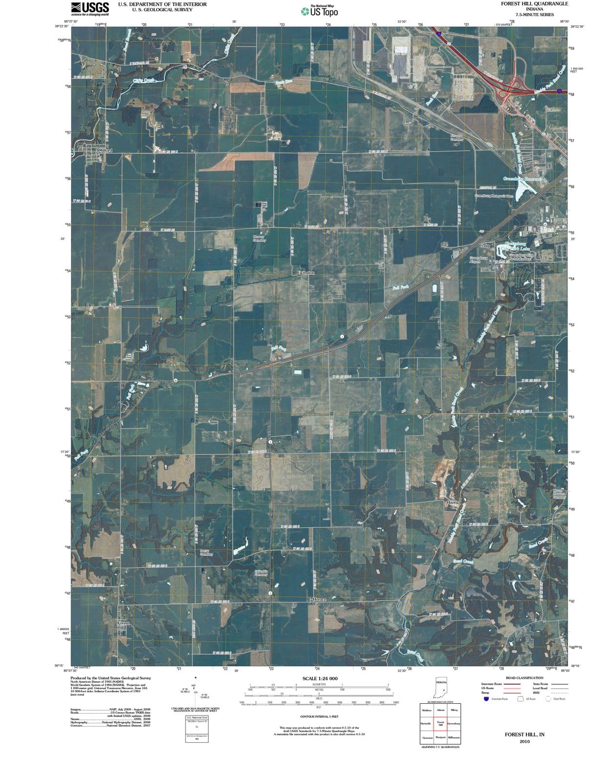 2010 Forest Hill, in - Indiana - USGS Topographic Map