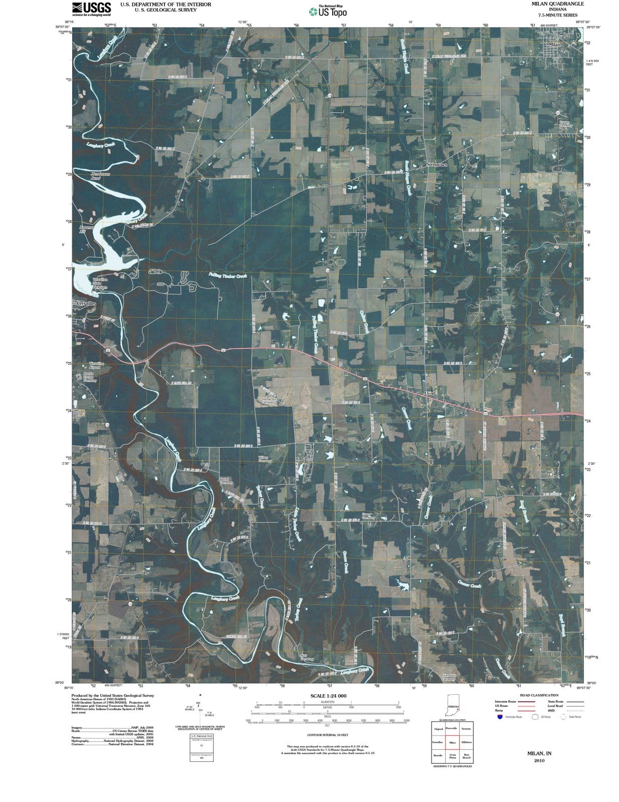 2010 Milan, in - Indiana - USGS Topographic Map