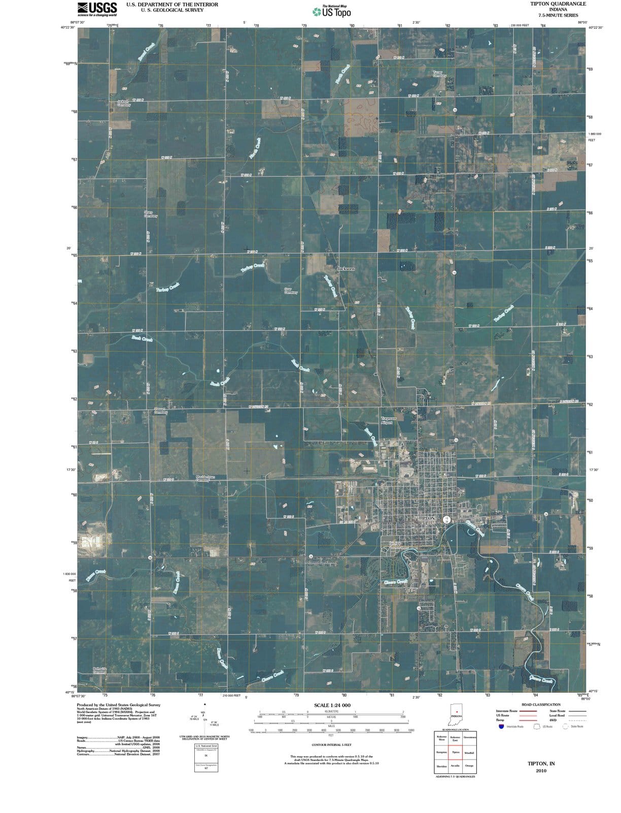 2010 Tipton, in - Indiana - USGS Topographic Map